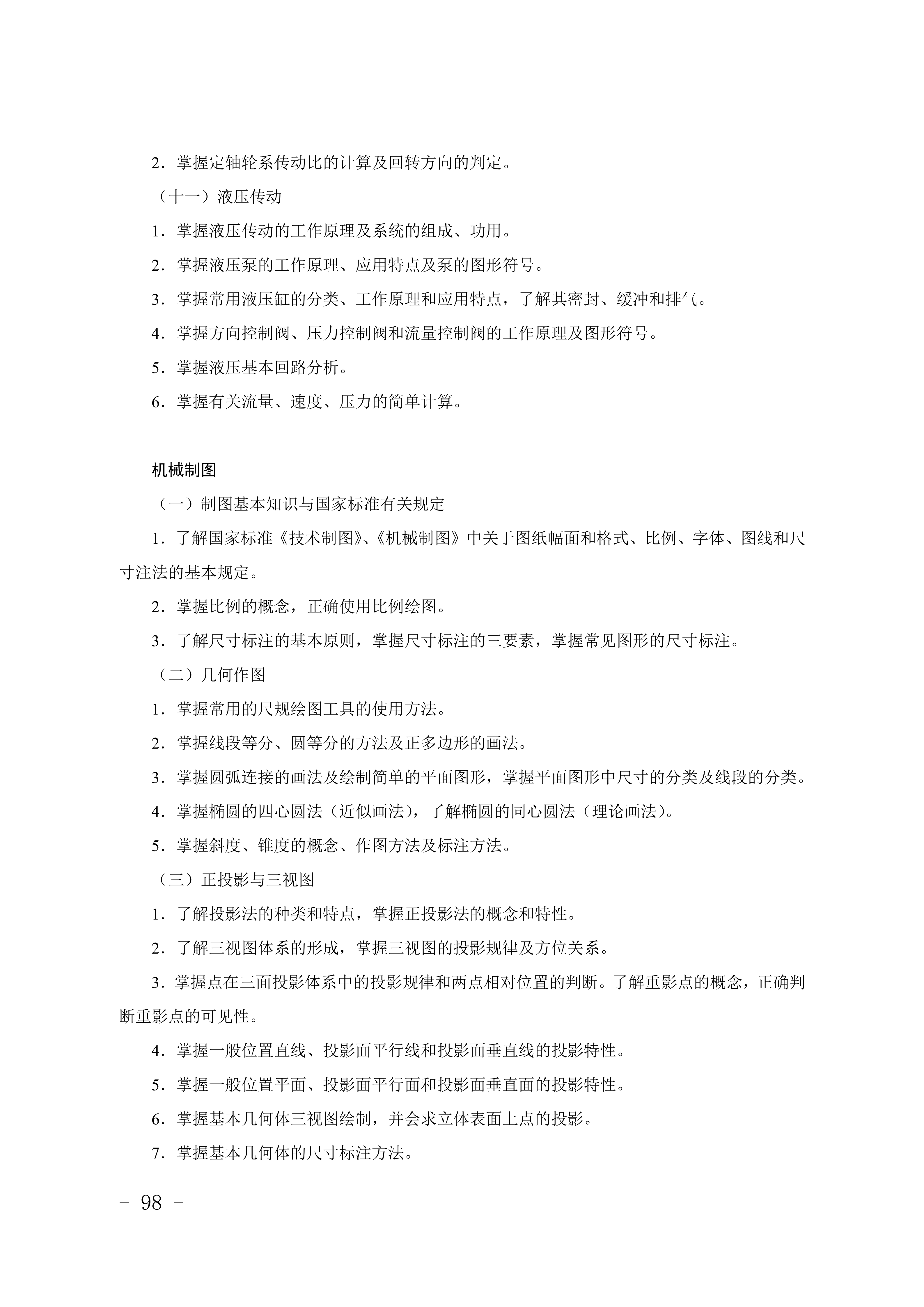 2028年河北对口升学机械类专业考试大纲