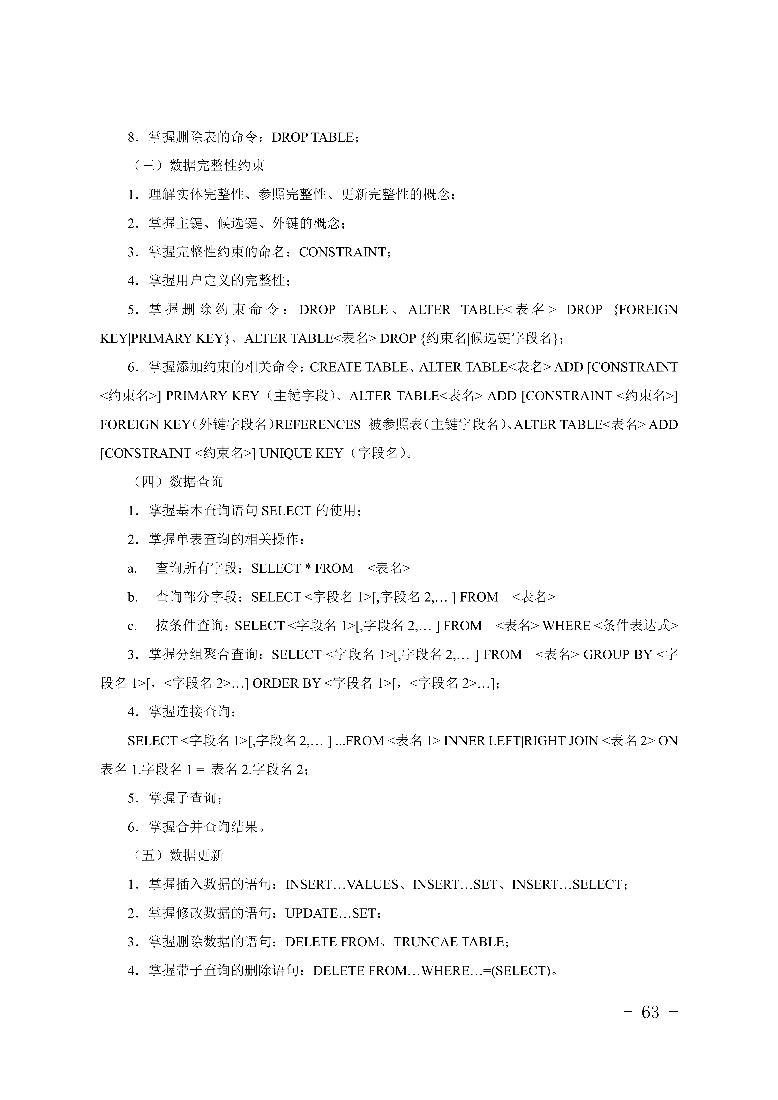 2028年河北对口升学计算机类专业考试大纲
