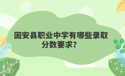 固安县职业中学有哪些录取分数要求？