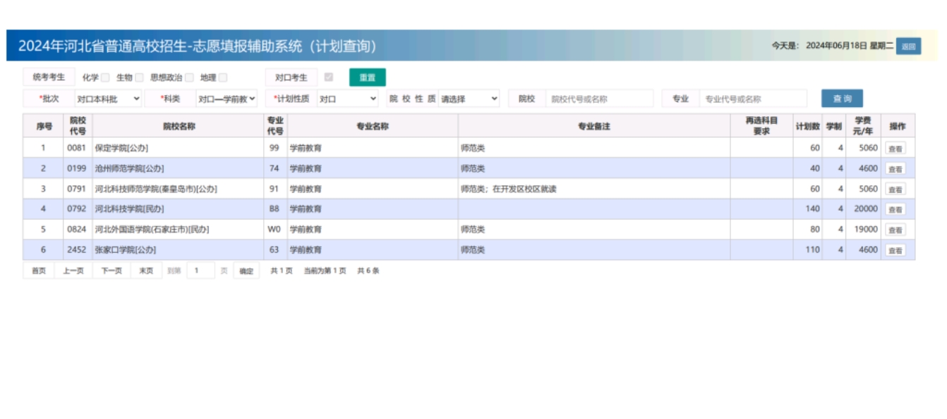 2024年河北中专对口升学本科批次学前教育类招生院校及专业一览表已公布!