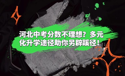 河北中考分数不理想？多元化升学途径助你另辟蹊径！