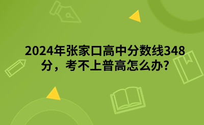 2024年张家口高中分数线348分，考不上普高怎么办?