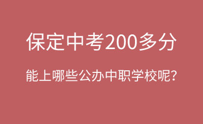 保定中考200多分左右能上哪些河北公办中职学校呢？