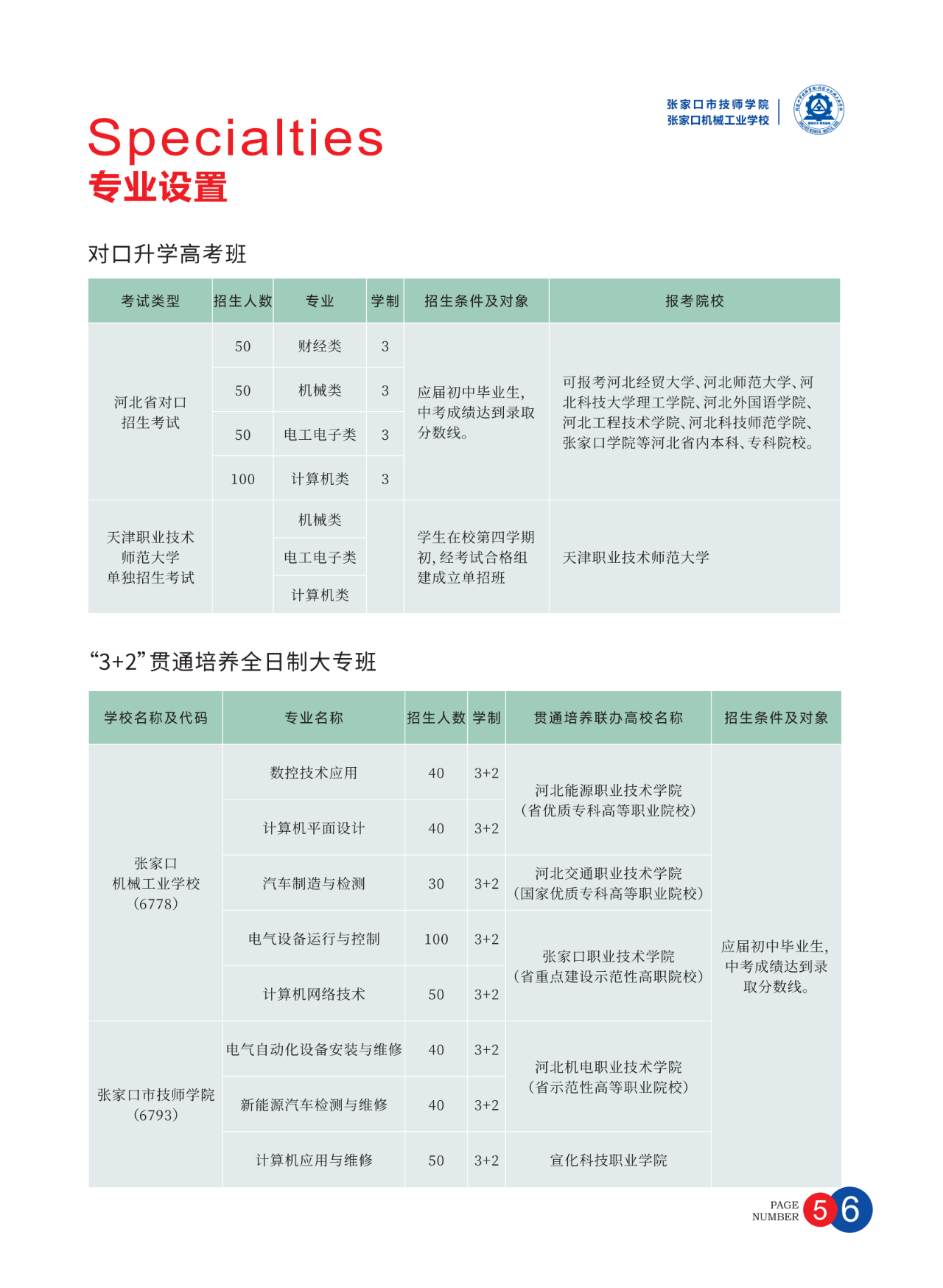 张家口市技师学院（张家口机械工业学校）2025年秋季招生简章