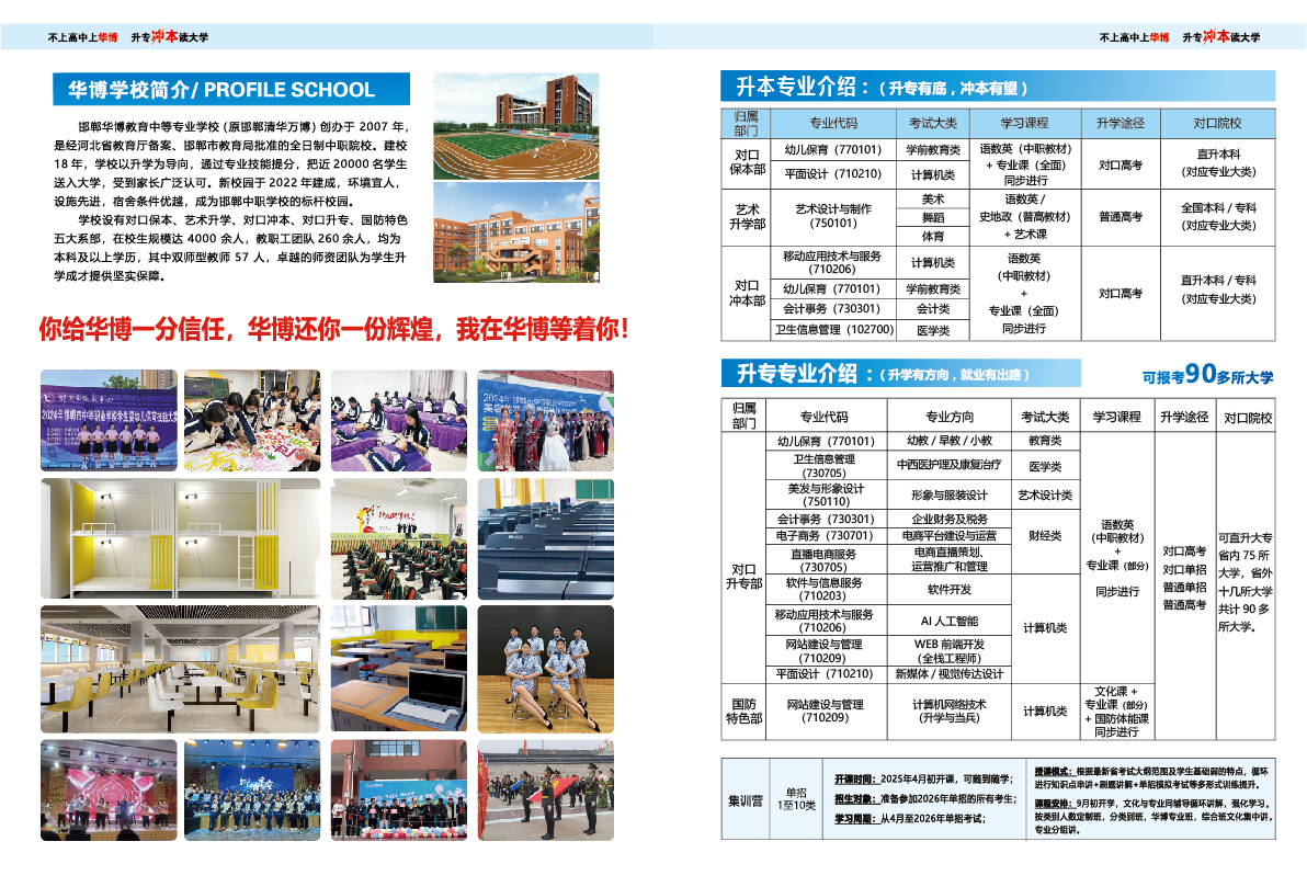 邯郸华博教育中等专业学校2025年招生简章