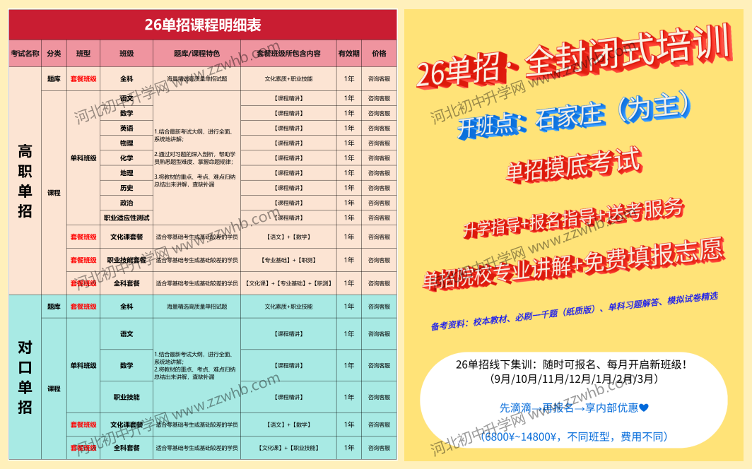 @准高三生、职三生，2026年河北省高职单招新手指南必看！