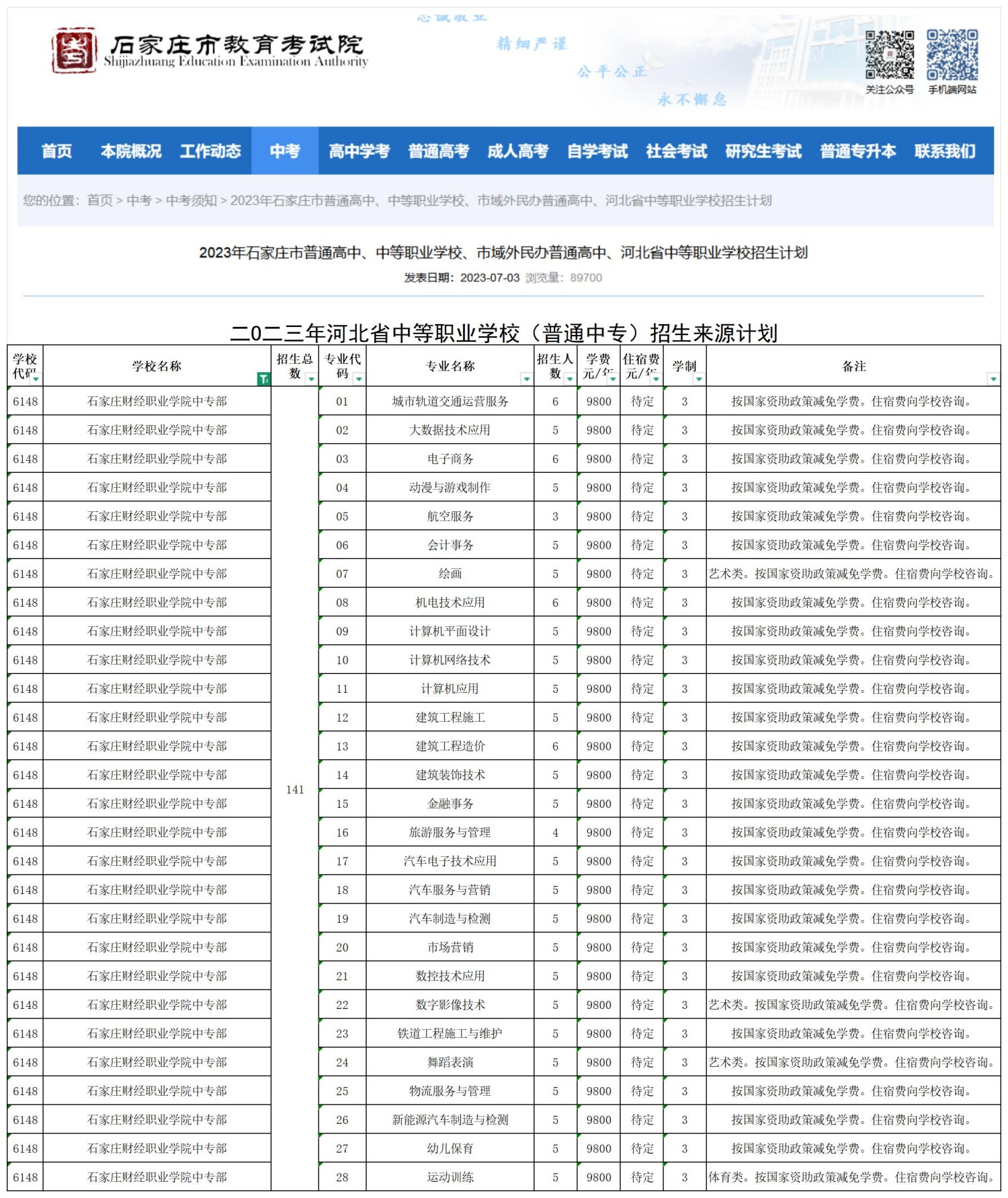 石家庄财经职业学院中专部职三毕业生2026年高职单招升学指南！