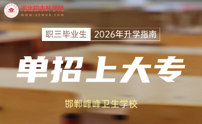 邯郸峰峰卫生学校职三毕业生2026年高职单招升学指南！
